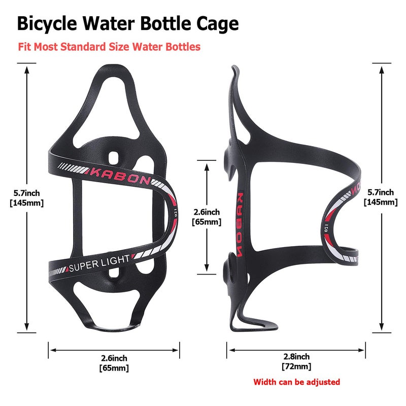 KABON Bike Water Bottle Holder, KABON Lightweight Bicycle Alloy Aluminum Side Load Water Bottle Cage Brackets for Road Mountain Bike Cycling Accessories - Red - Image 3